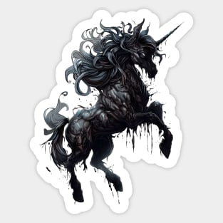 Spooky black unicorn Sticker